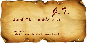 Jurák Teodózia névjegykártya